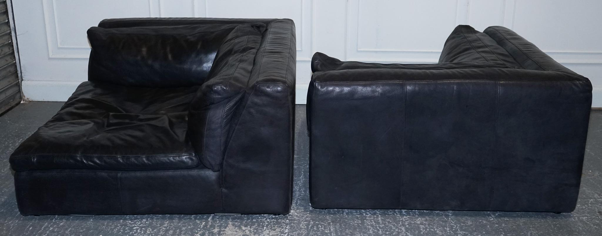 20th Century TIMOTHY OULTON ZENNA SECTIONAL GREY LEATHER SOFA FEATHER FiLLED CUSHION RRP £10K For Sale