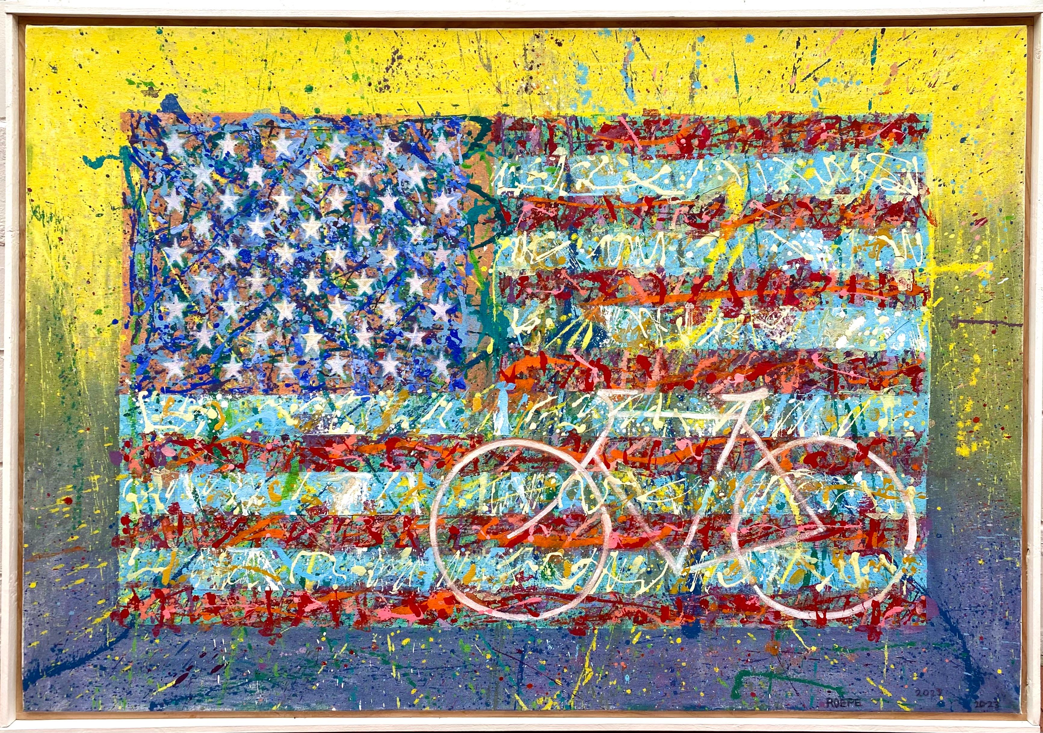 “Flag Series 5” - Contemporary Mixed Media Art by Timothy Roepe