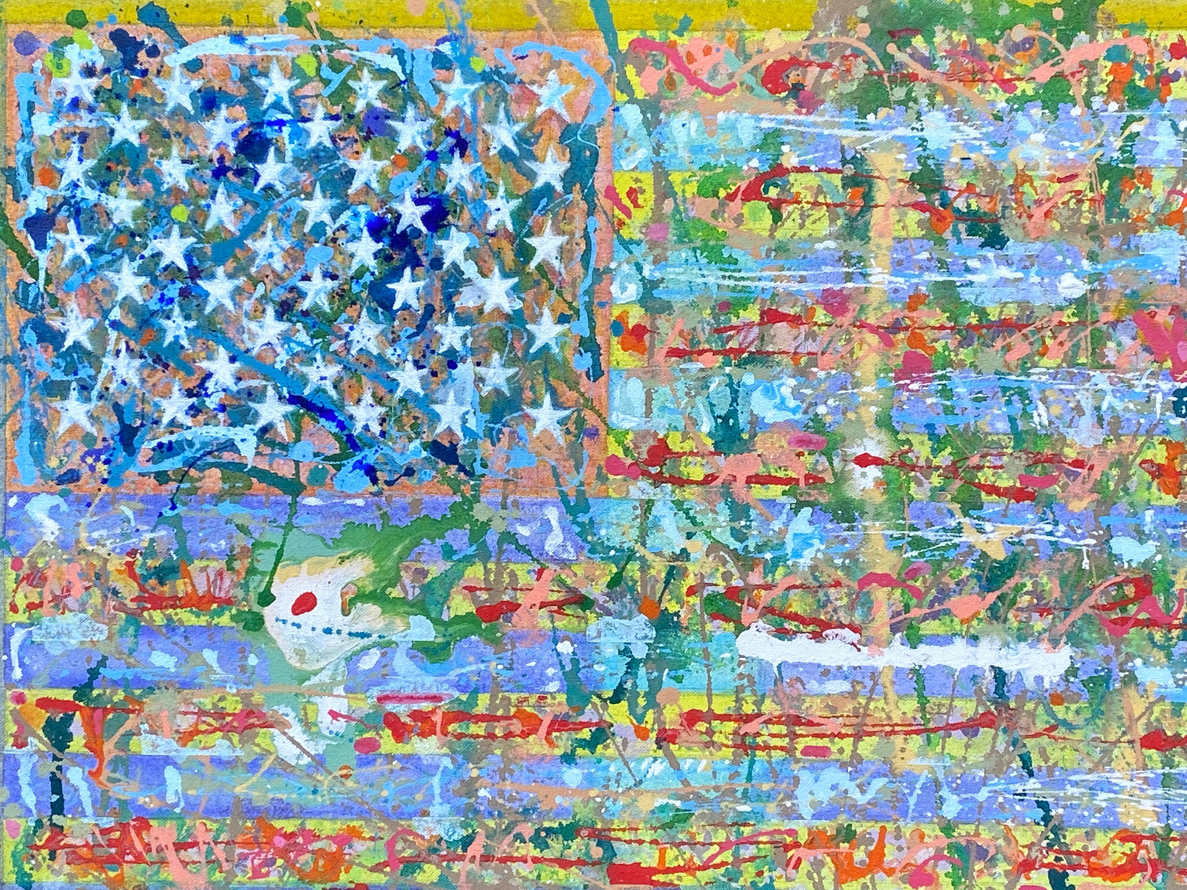Quadro originale a tecnica mista su tela dell'artista di Hamptons, Timothy Roepe.  Composto da inchiostri d'archivio e pittura acrilica su tela. Firmato in basso a destra e datato 2024 dall'artista. Le condizioni sono eccellenti.  Attualmente non
