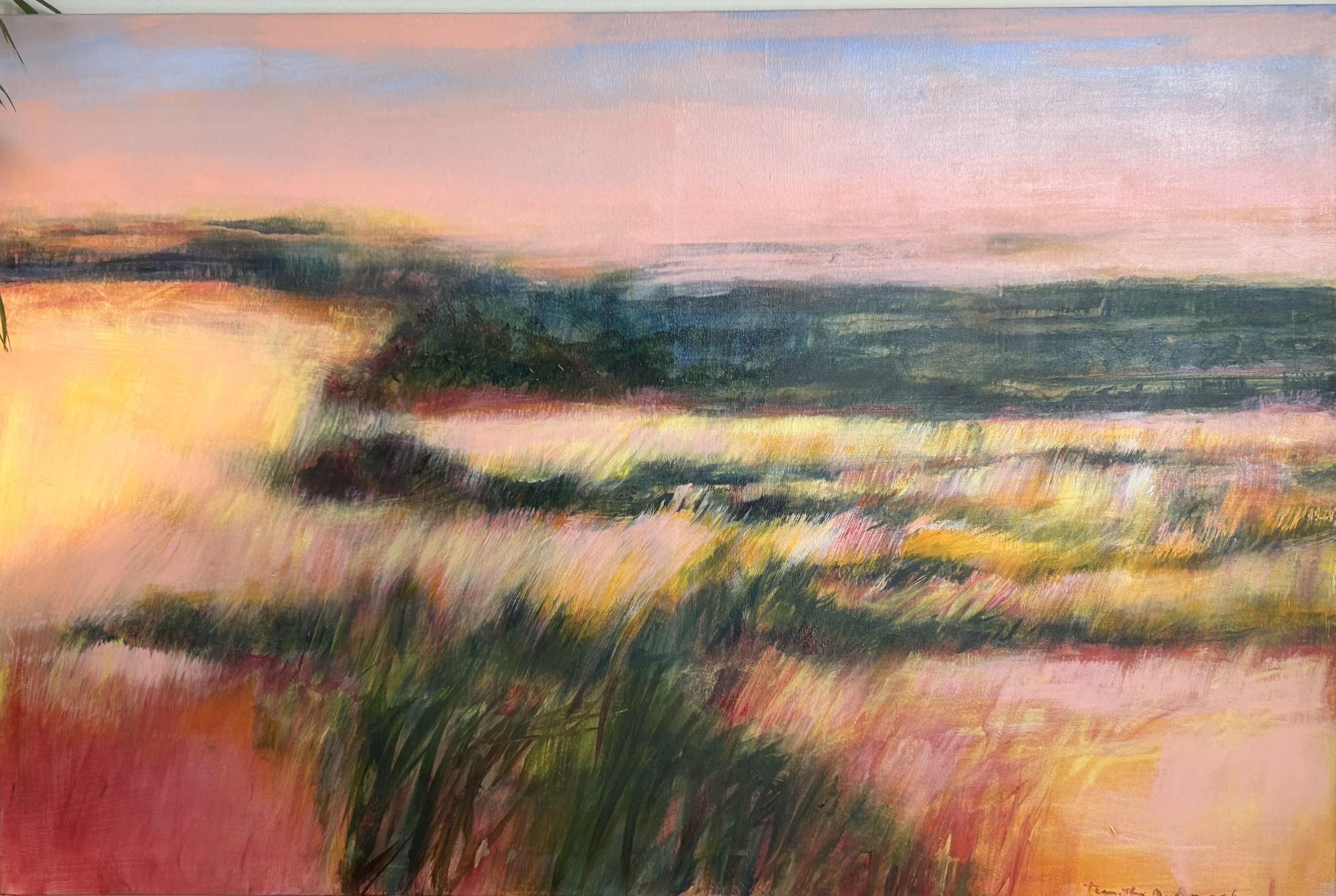 Timothy Sanchez Abstract Painting - Pink Horizon 48 X 72
