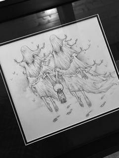 "Sorelle fantasma erranti" di Timothy Von Rueden, disegno originale a grafite