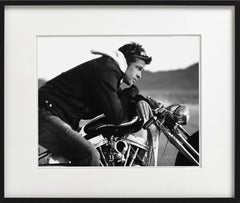 Brad Pitt - b&w Portrait on a Motorcycle, Fine Art Photography, Limited Edition