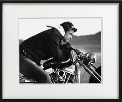 Brad Pitt - b&w Portrait of the Actor on a Motorcycle, Fine Art Photography 2005