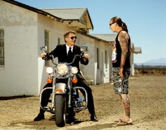 Harrison Ford - Moto parlant à un homme tatoué, Fine Art Photography