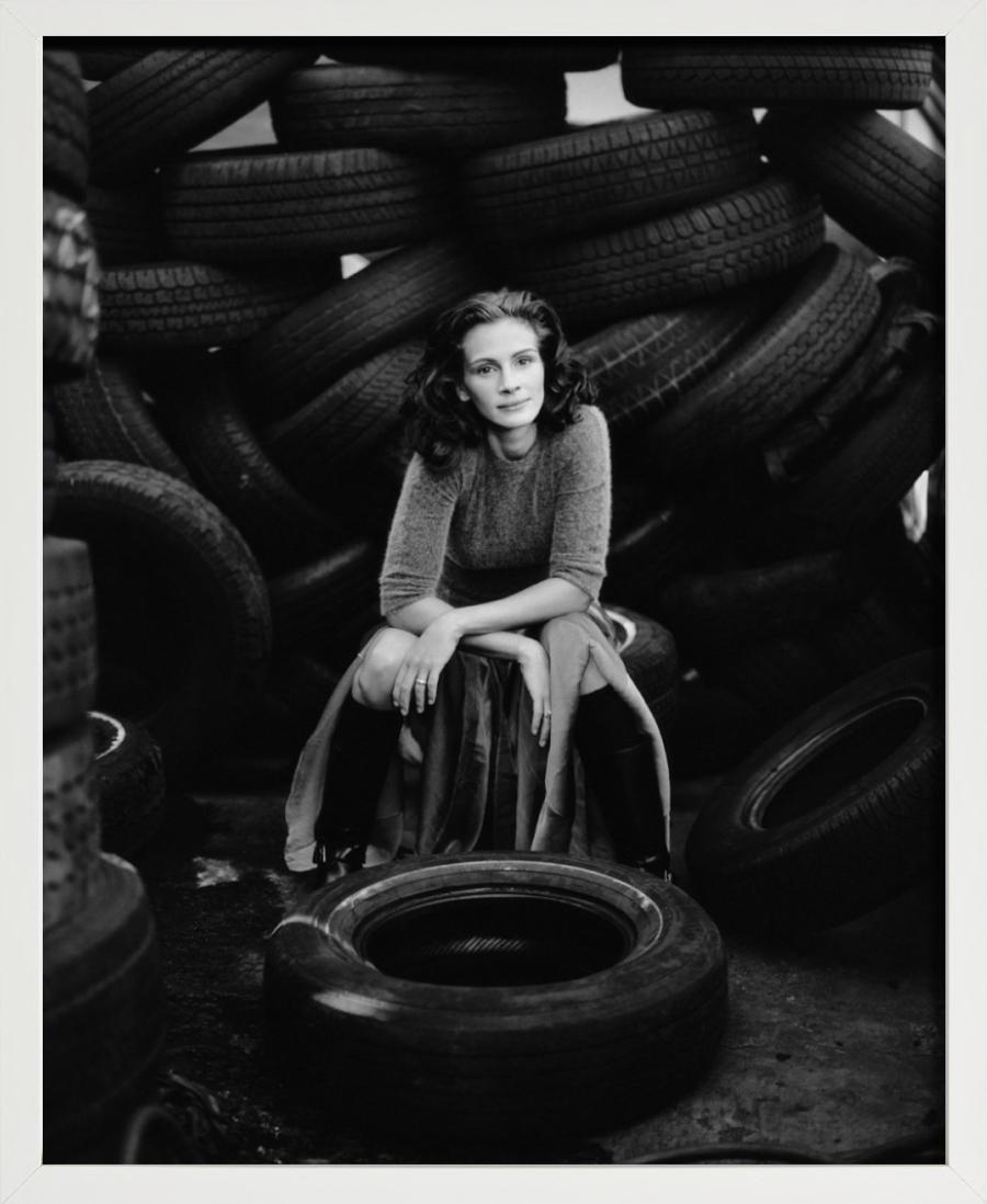 Julia Roberts - portrait of the actress between tires, fine art photography 1998 - Photograph by Timothy White