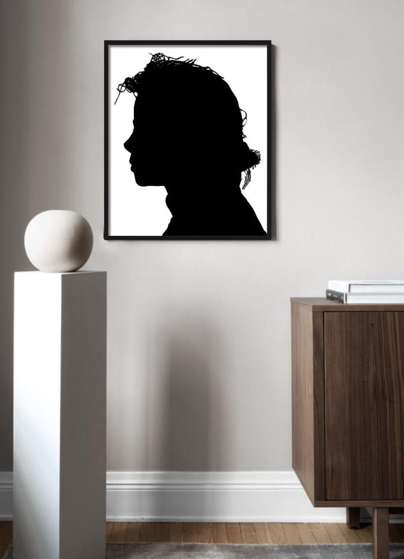 Michael Jackson Seitenprofil, Schwarz-Weiß-Silhouette, Fine Art Photography im Angebot 4