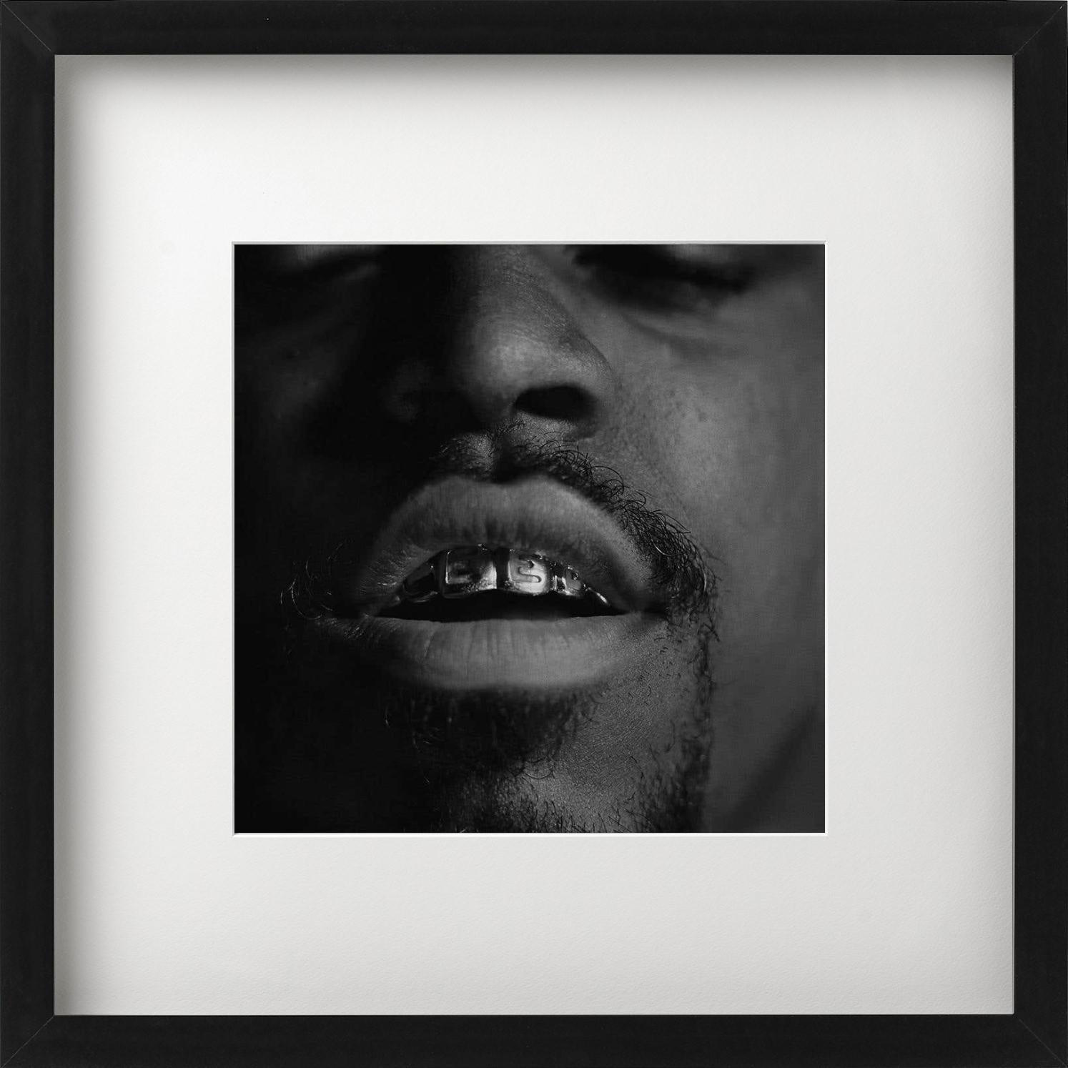 OutKast, Grills, Close-up, Fine Art Photography - Black Black and White Photograph by Timothy White