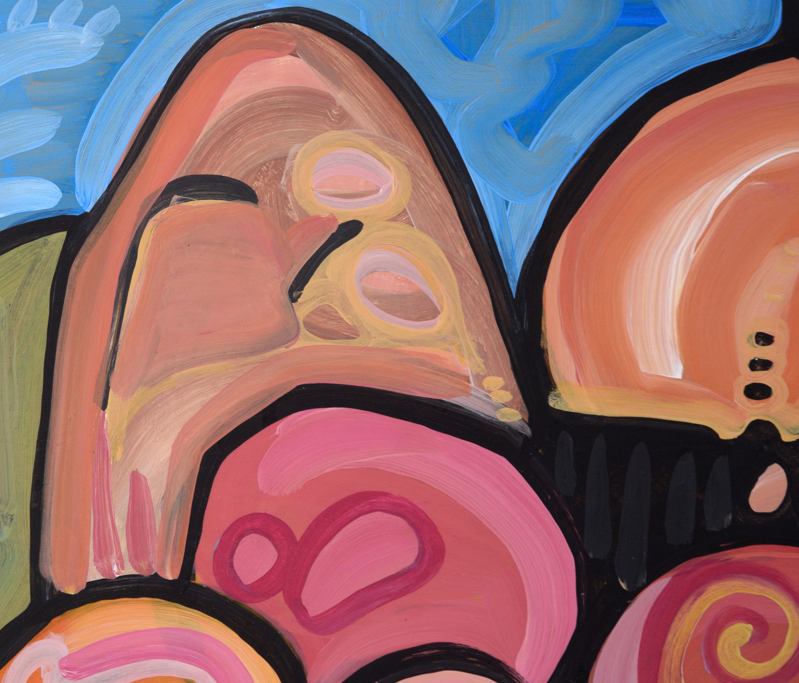 coast landscape acrylic on paper