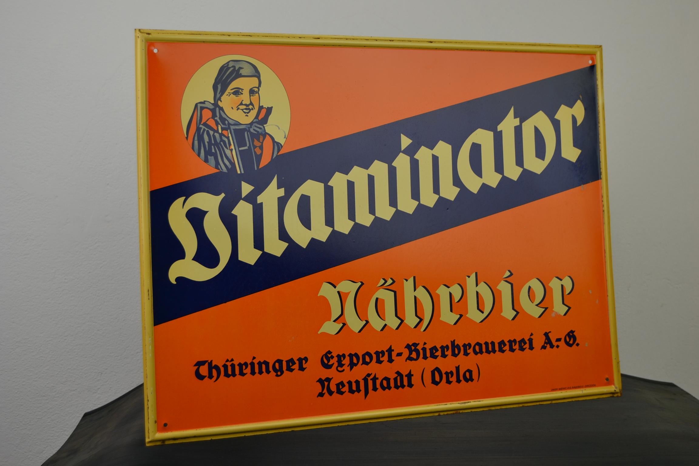 Tin Advertising Beer Sign, Germany, 1940s 10