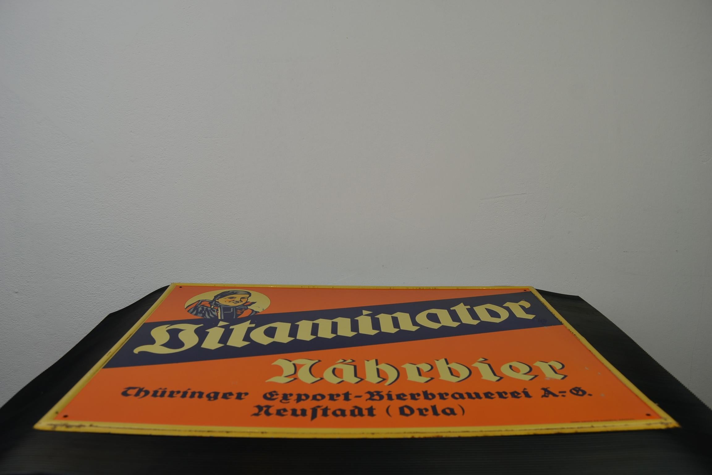 Tin Advertising Beer Sign, Germany, 1940s 12