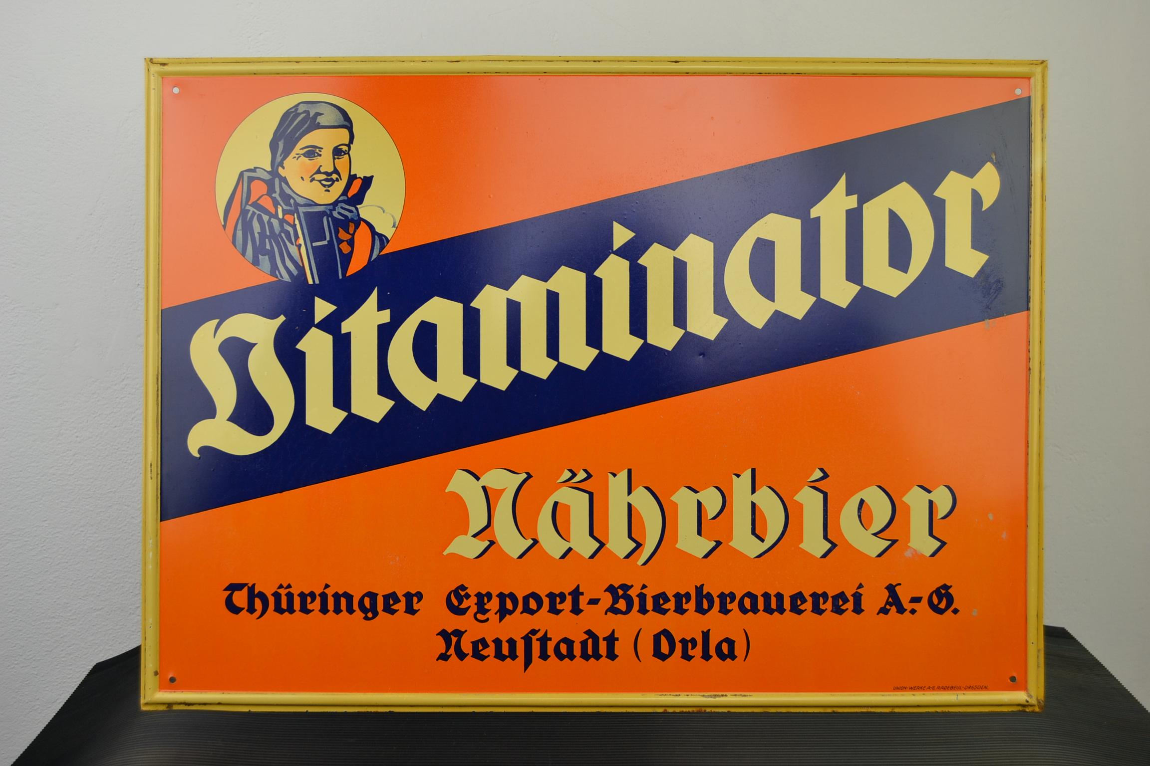 20th Century Tin Advertising Beer Sign, Germany, 1940s