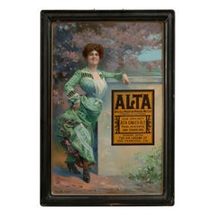 Tin Advertising Sign for Alta Ginger Ale, San Francisco, ca.1905 Tin Advertising Sign for Alta Ginger Ale, San Francisco, ca.1905