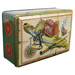 Used Tin box Theme Pirate, 1950s