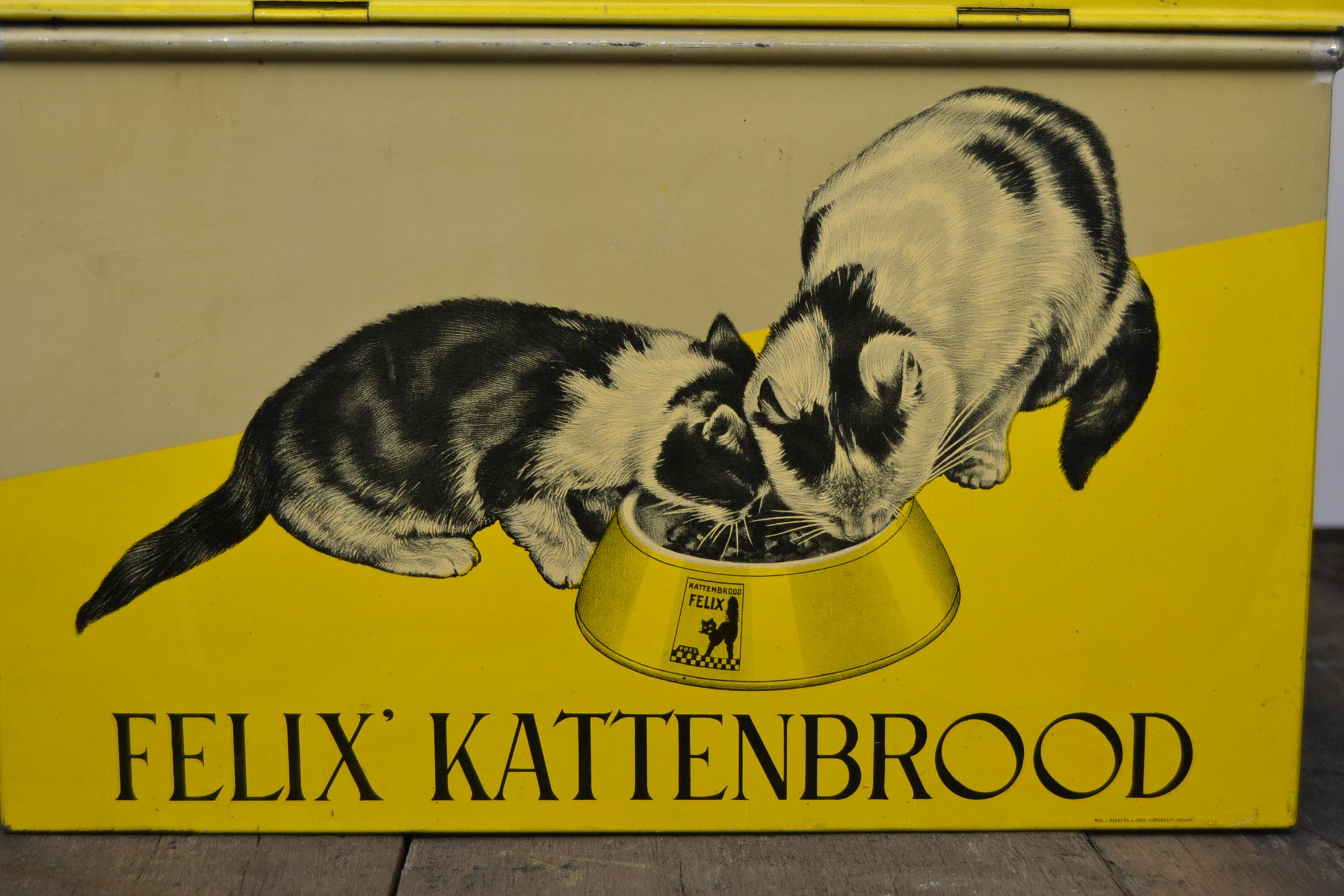 Tin Box with Felix the Cat, Mid-20th Century , Holland  2