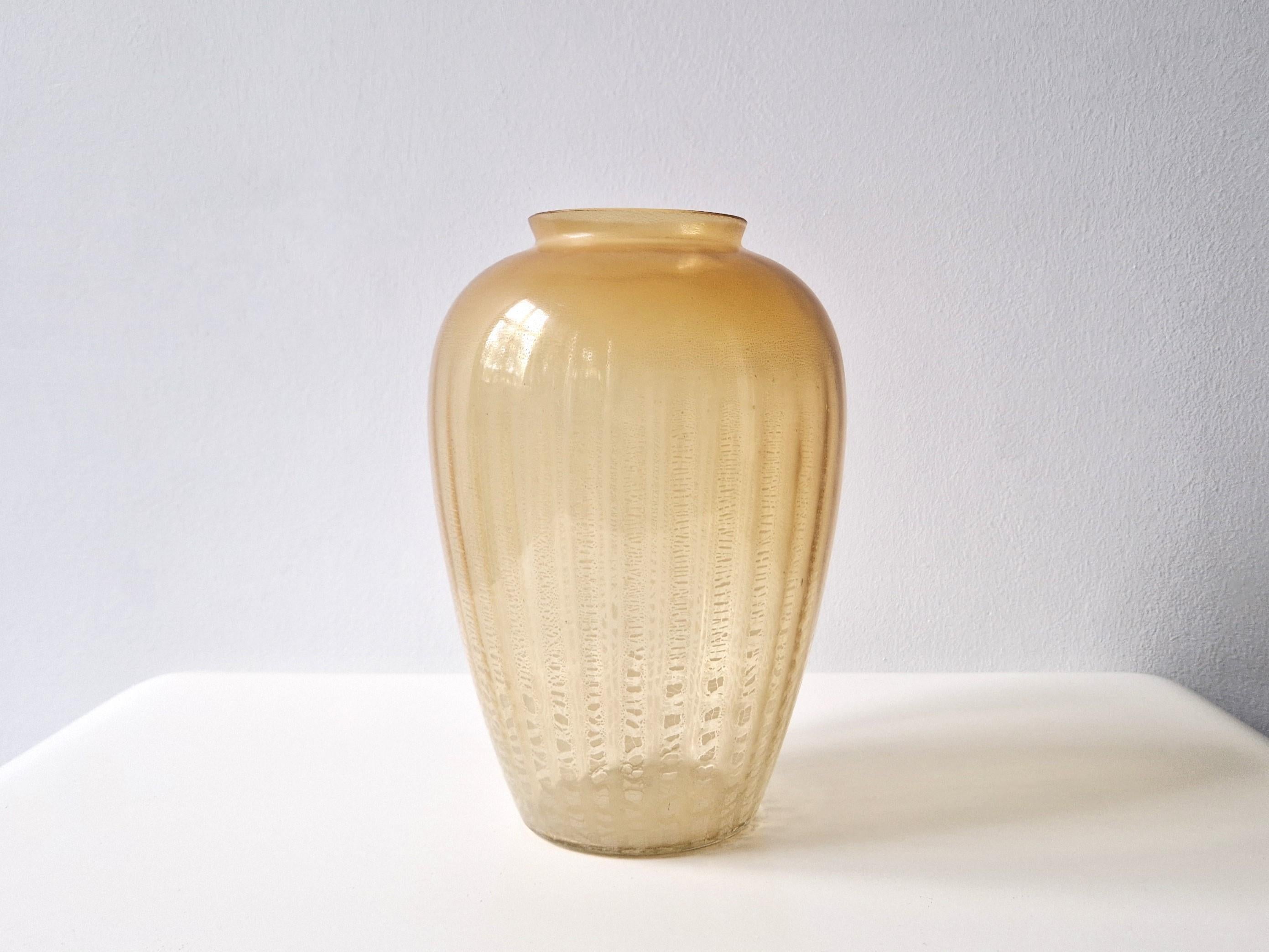 Mid-Century Modern Tin crackle Sonoor vase by A.D. Copier for Leerdam, The Netherlands 1938 For Sale