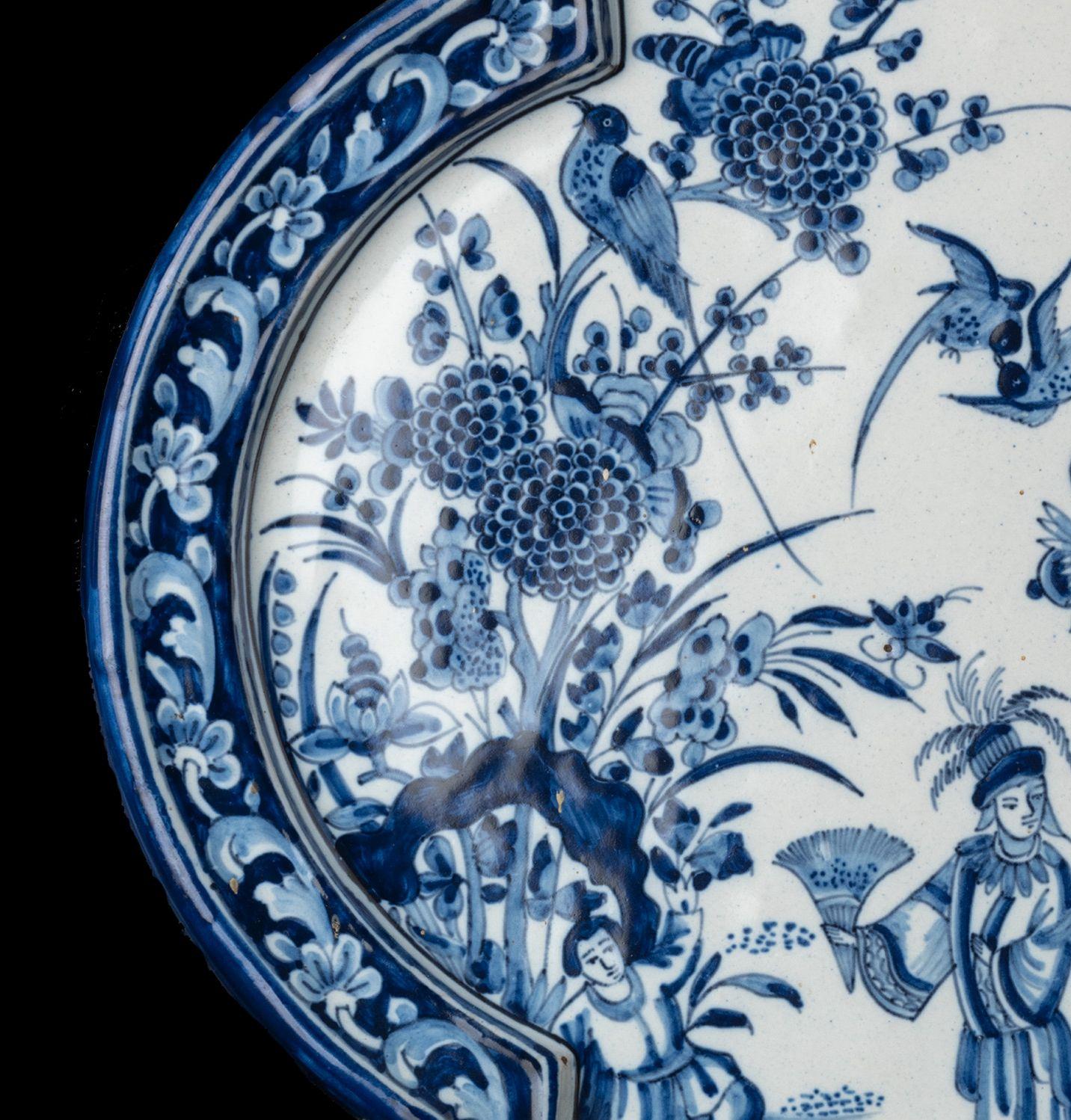 Zinnglasierte Plakette im Stil von altem holländischem Delfter Porzellan (Keramik) im Angebot