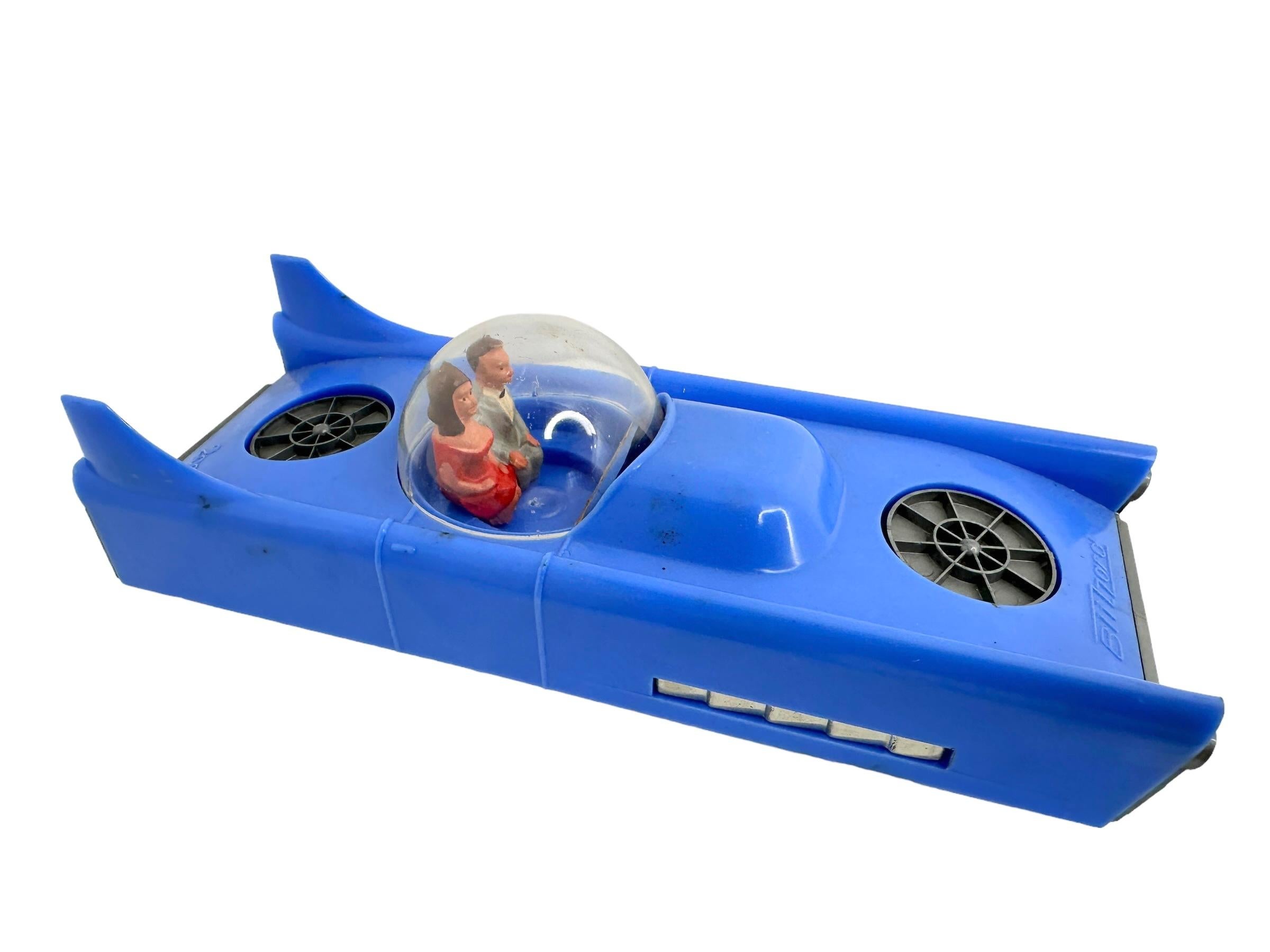Mid-Century Modern Tin Plastic Futuristic Blizzard 2000 Friction Toy Car Vintage GDR 1960s For Sale