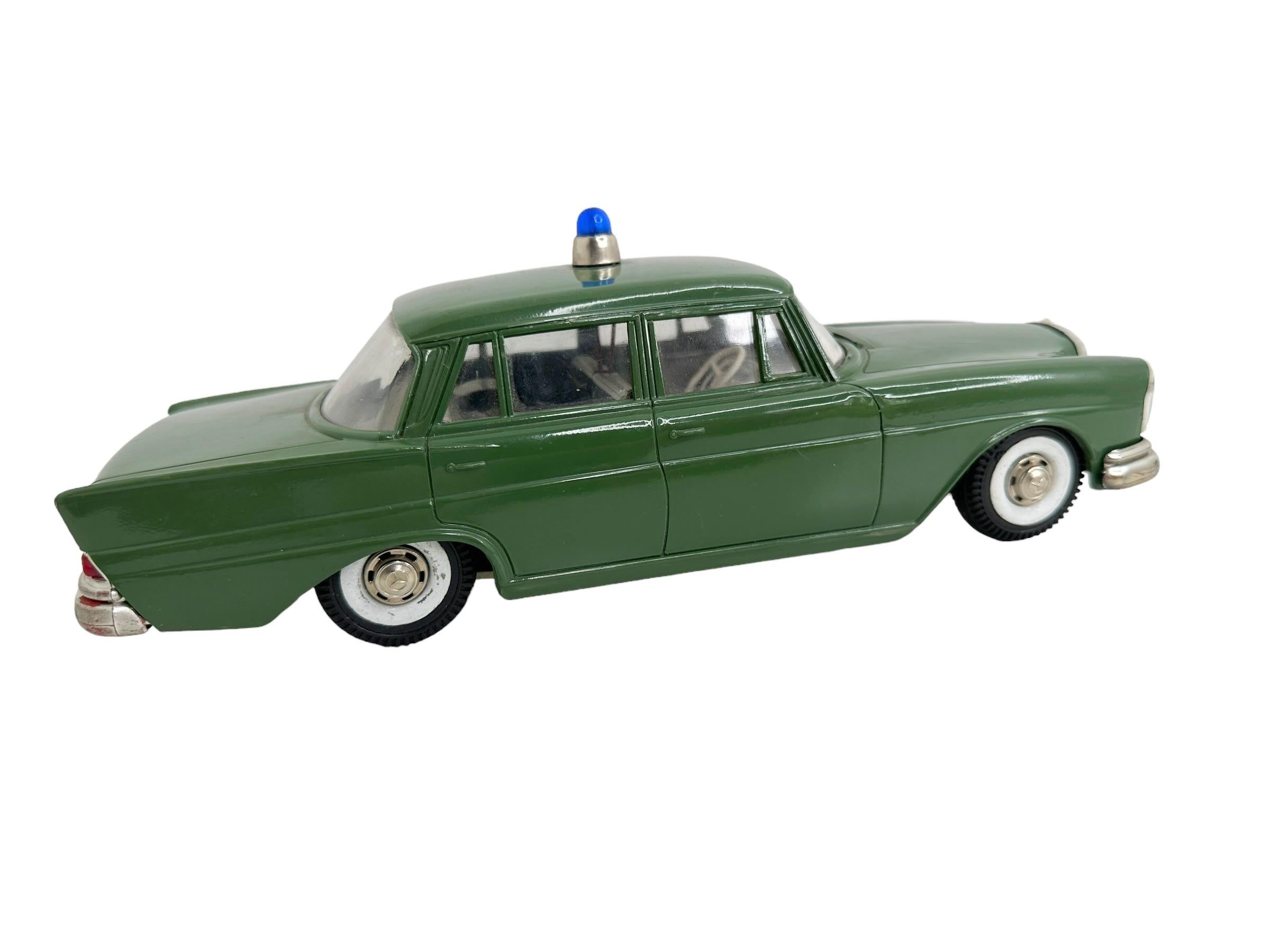Gorgeous vintage sheet metal and plastic Toy car. Operated by a friction engine. Functions include - flashing police light. In very good condition, with Aging in a few spots but is still a great collectible.
A beautiful decorative item for display.