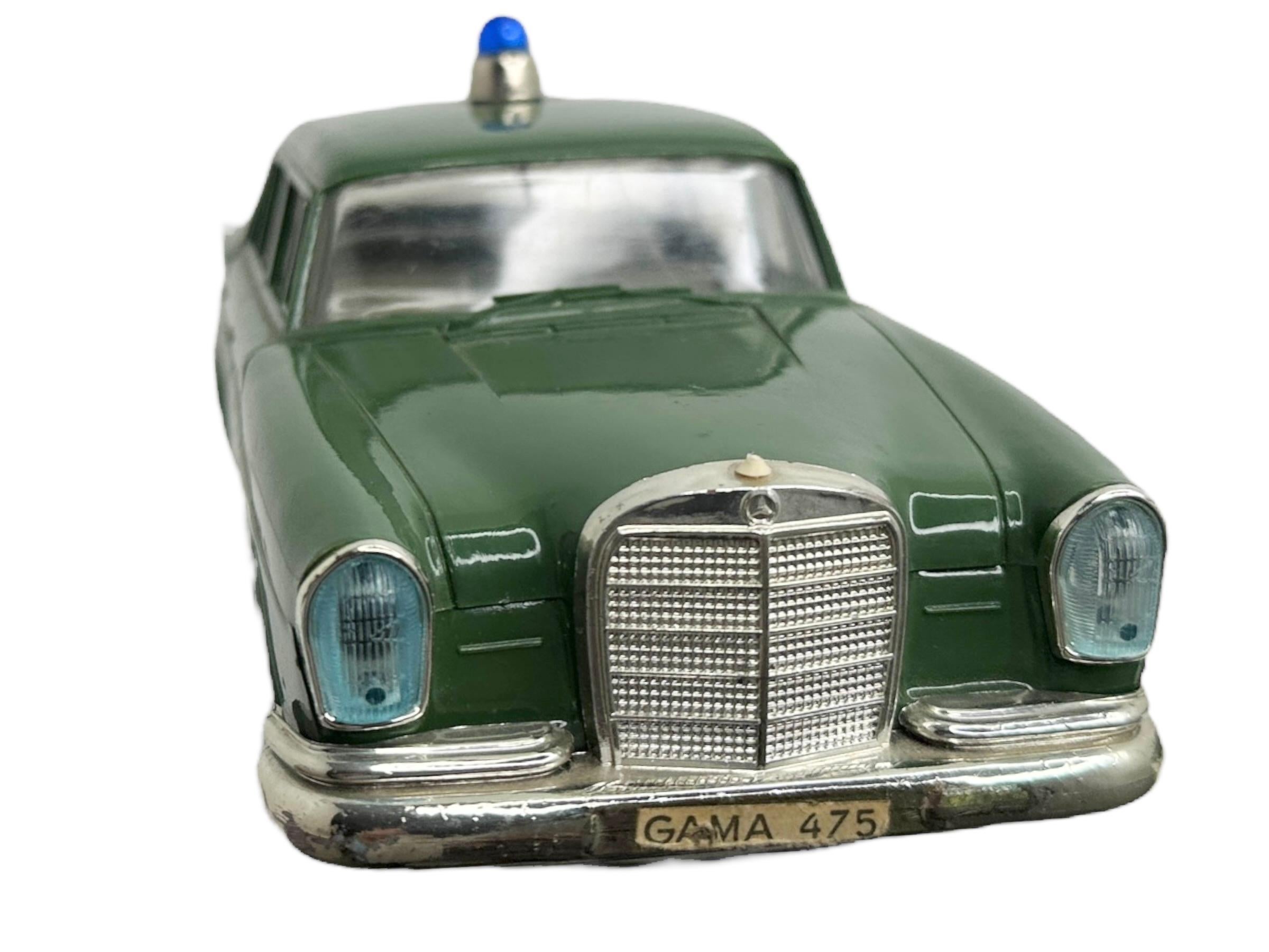 Metal Tin Plastic Gama Mercedes Benz Friction Toy Car Vintage Germany 1960s