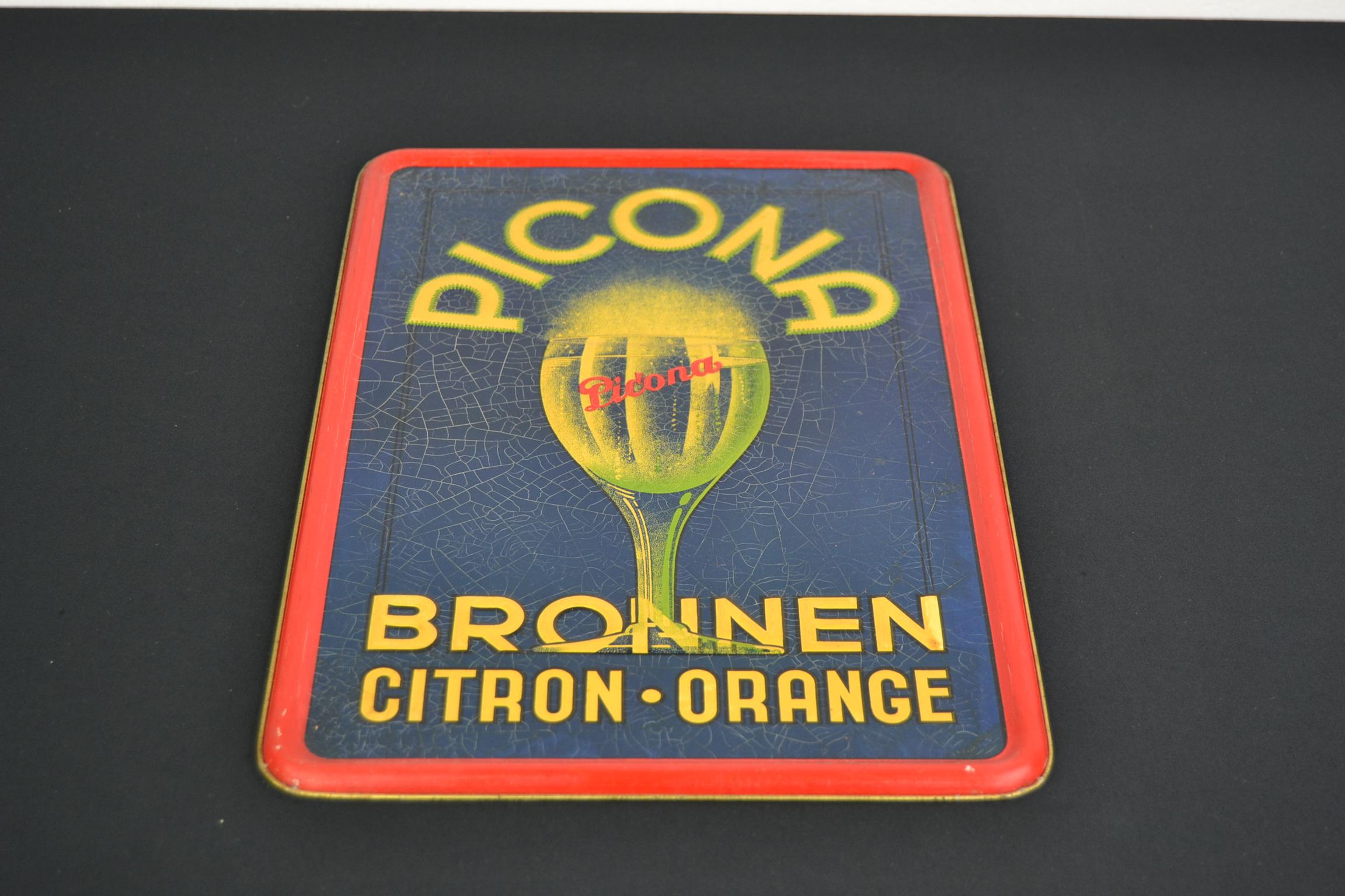 Belgian Tin Sign Lemonade, 1930s, Belgium