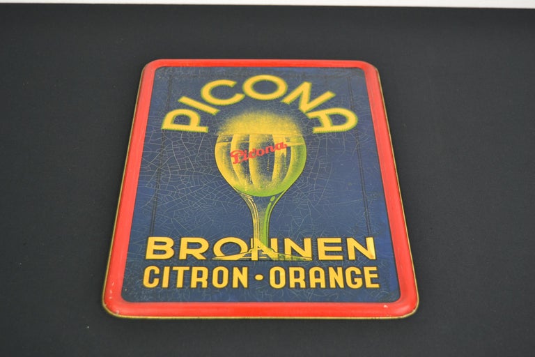 Belgian Tin Sign Lemonade, 1930s, Belgium For Sale