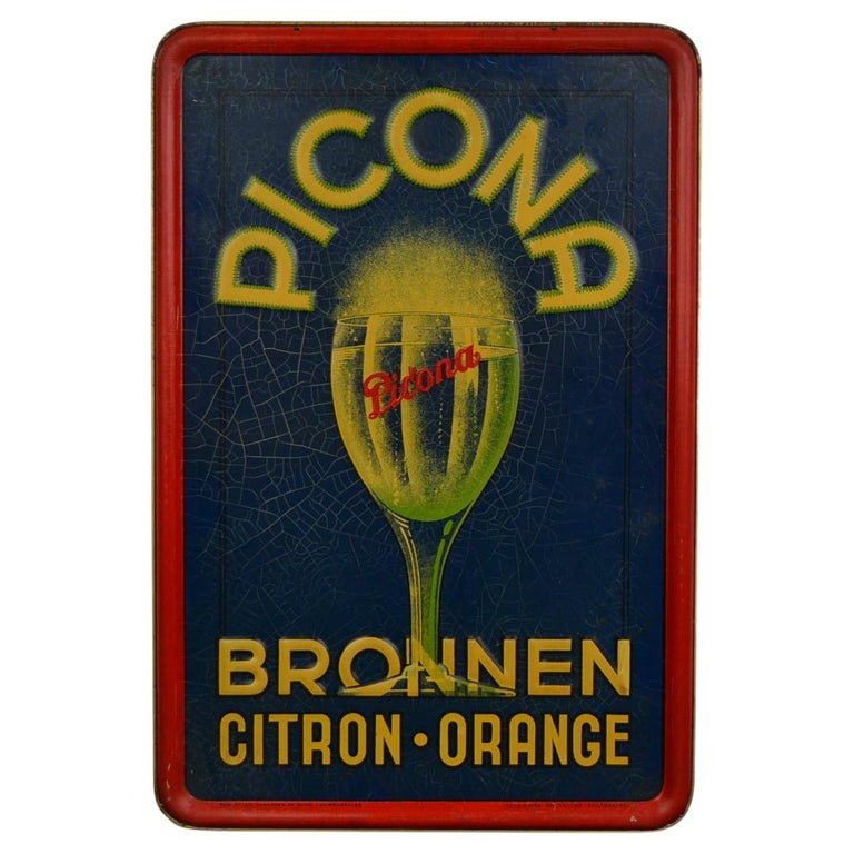 Tin Sign Lemonade, 1930s, Belgium For Sale