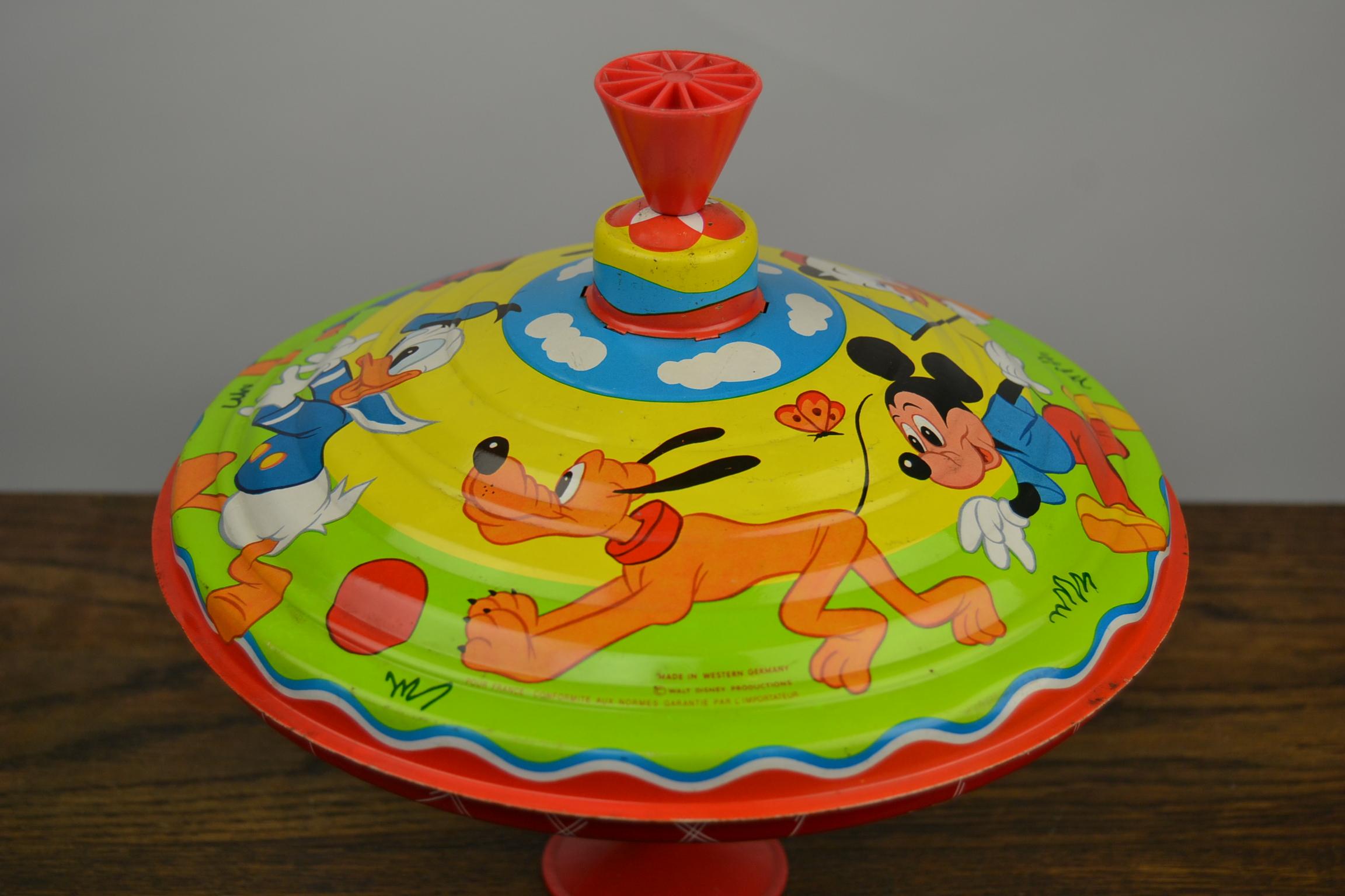 Tin Spinning Top Toy , Disney Characters  by LBZ, Western Germany For Sale 6