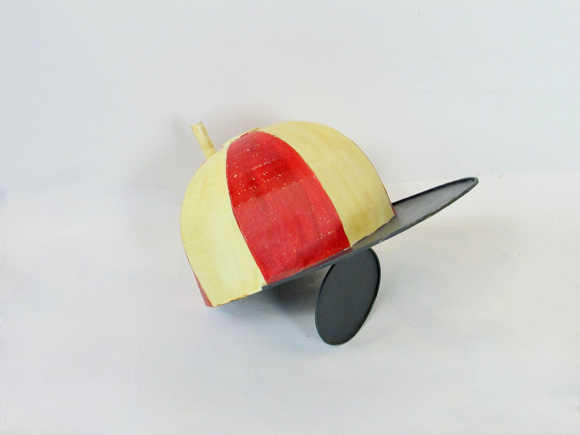 Tin toleware birdhouse shaped as a Childs hat For Sale 4