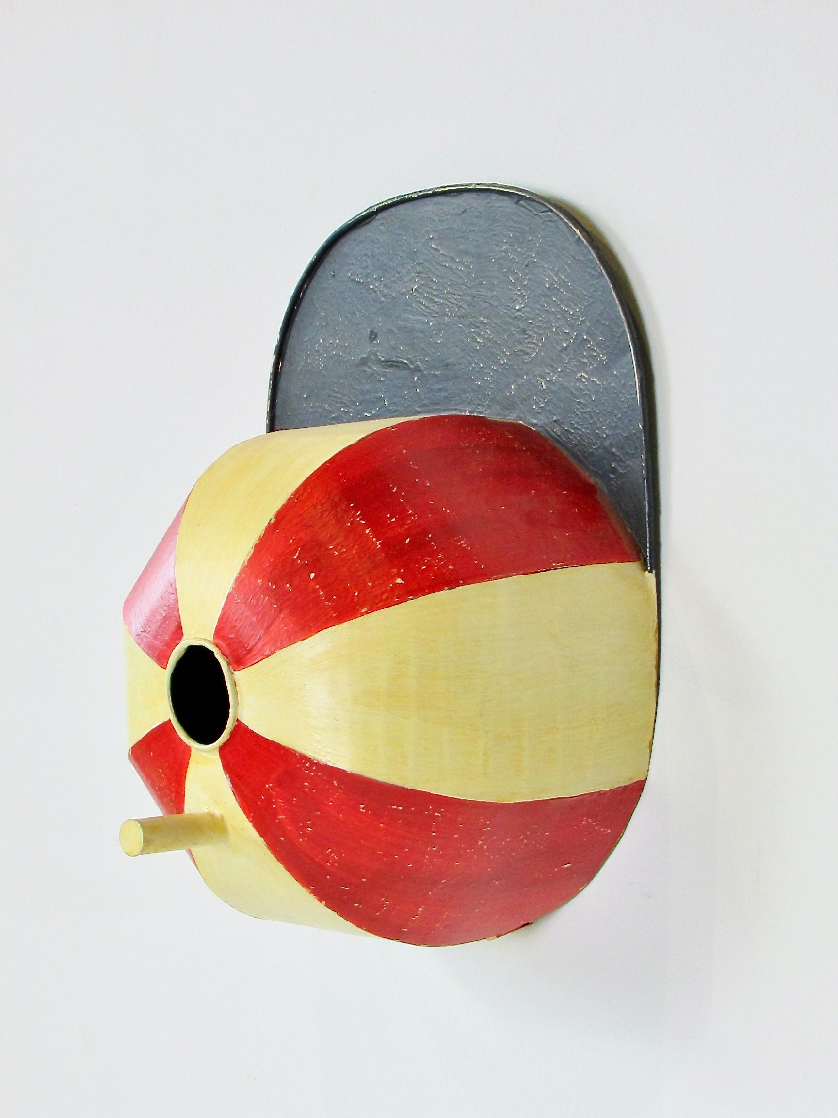 Tin toleware birdhouse shaped as a Childs hat In Good Condition For Sale In Ferndale, MI