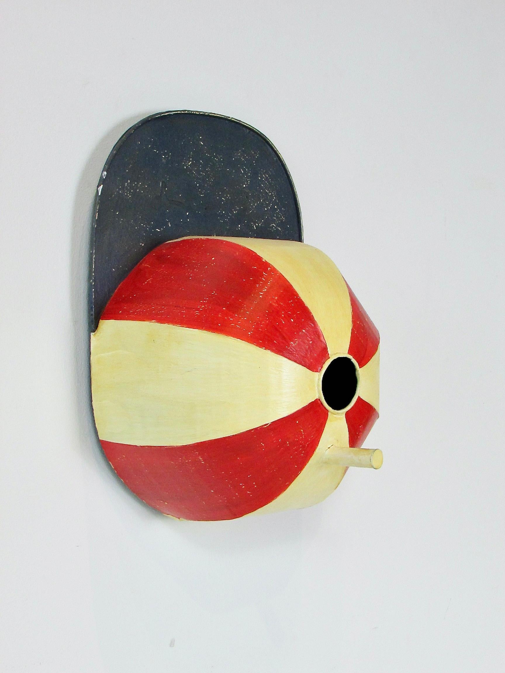 20th Century Tin toleware birdhouse shaped as a Childs hat For Sale