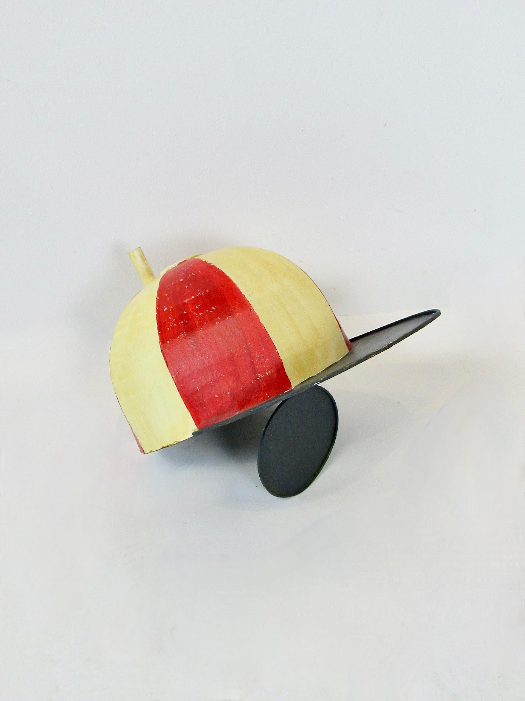 Tin toleware birdhouse shaped as a Childs hat For Sale 2