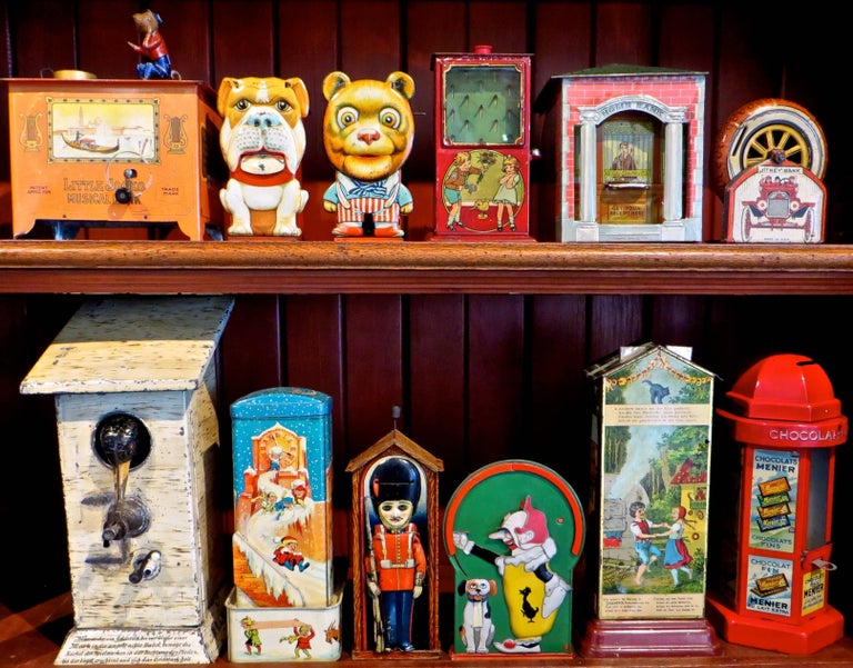 Tin Toy Mechanical Bank Collection '55 Banks', circa 1888 through 1930s For Sale at 1stdibs