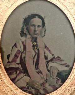 Zinn Typ 'Hand getönt' "Porträt einer jungen Dame" Amerikaner:: um 1860