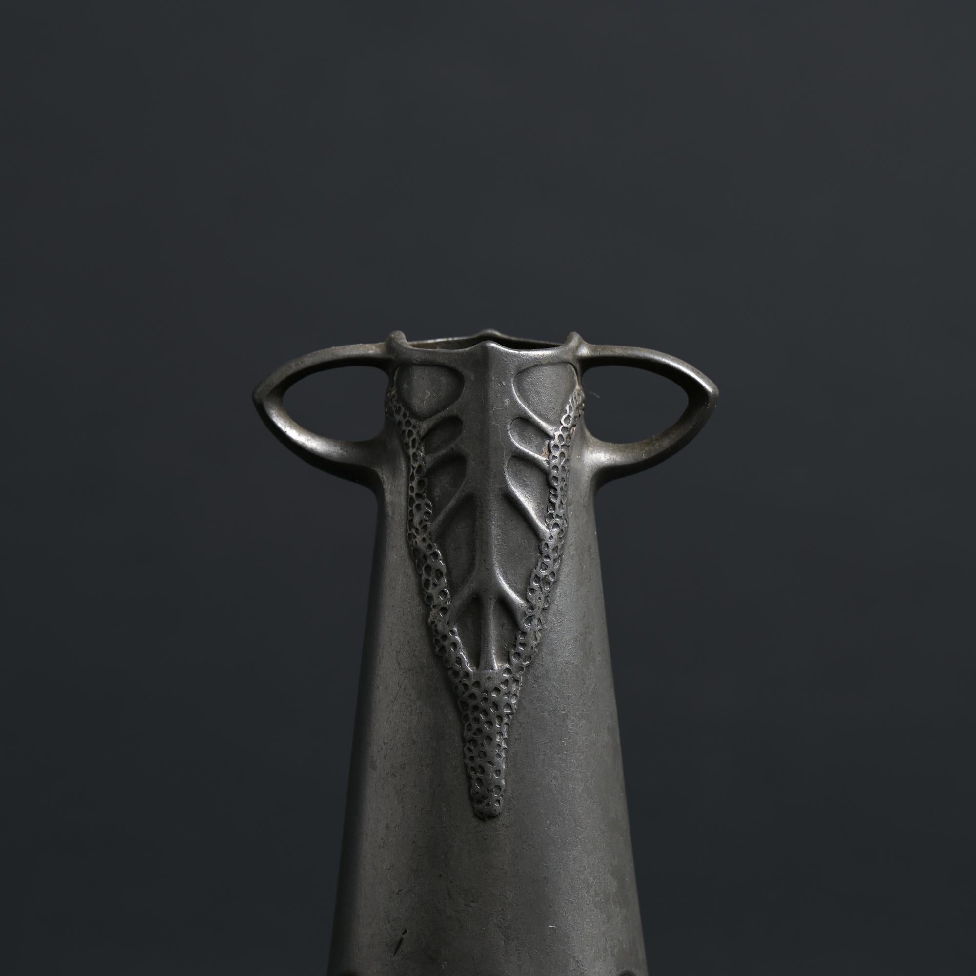 Néerlandais Tin Urania Vase by Friedrich Adler en vente