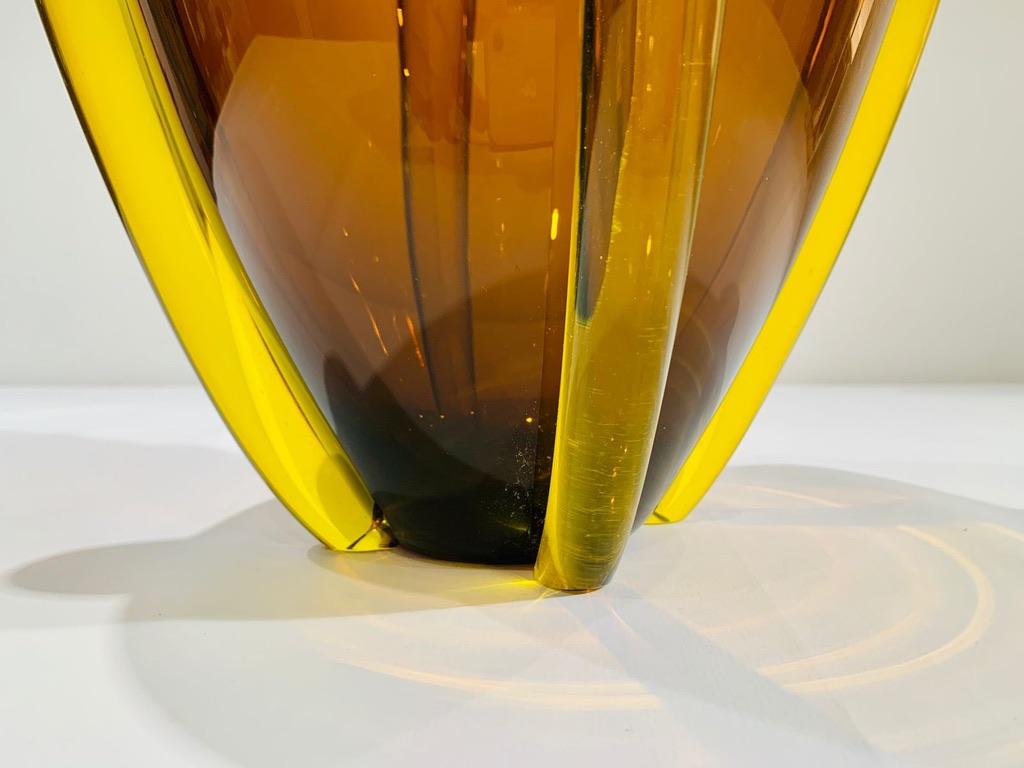 Other Tina Aufiero for Venini Murano glass 'Alboino' amber vase 1983 For Sale