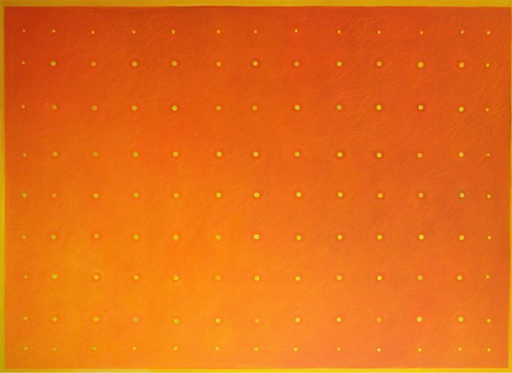 Dotson Orange 117 - Grande peinture abstraite - Mixed Media Art de Tina Bluefield