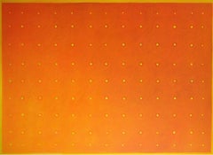 117 Green Gold Dotson Orange - Large Abstract Painting