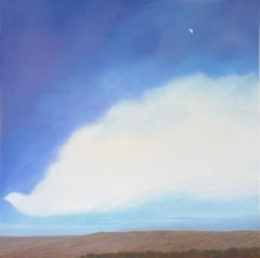 "Desert Cloud", Large Landscape Oil Painting, Desert Realism, Cloud and Moon