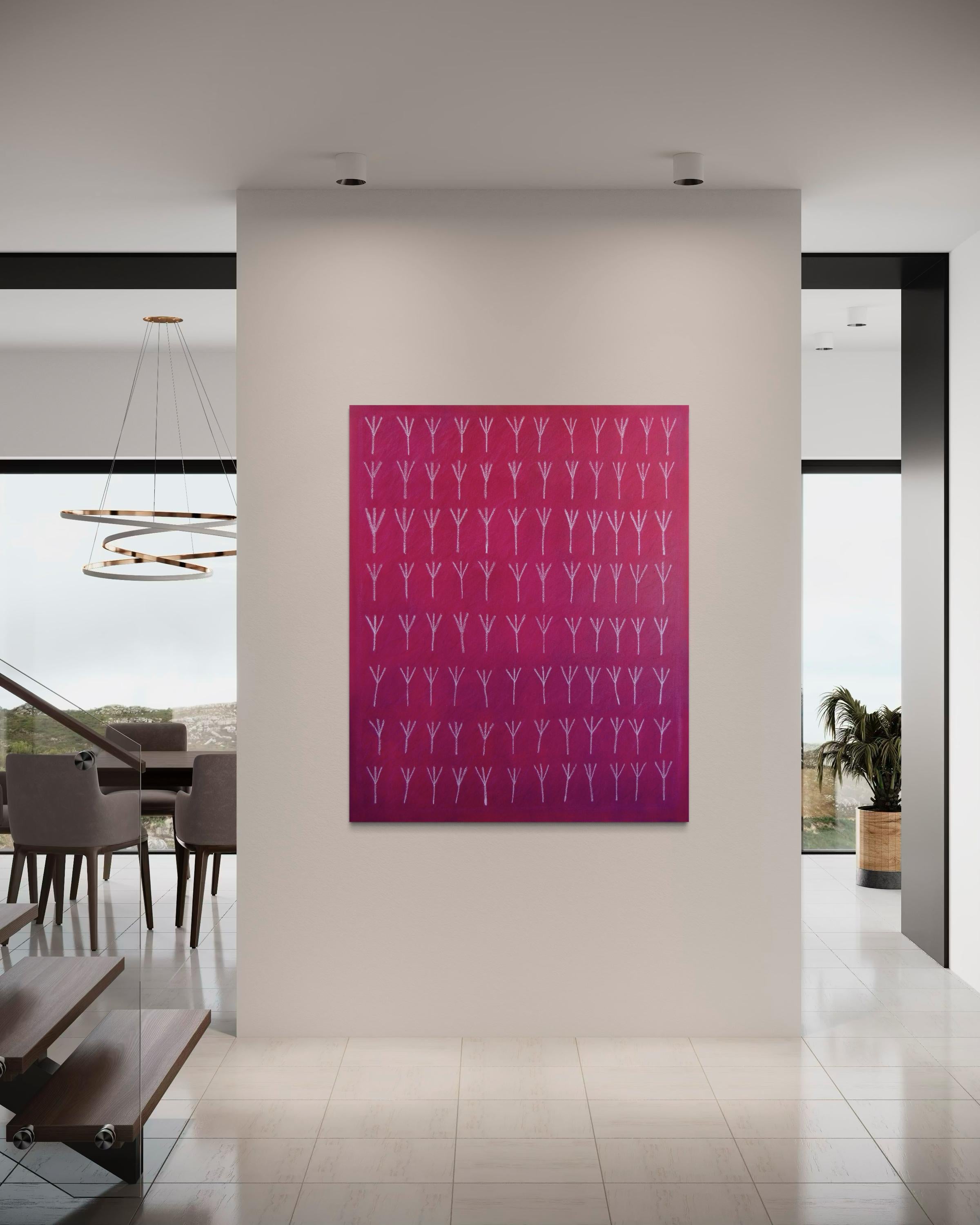 Runa della sera del deserto - Quadro astratto di grandi dimensioni - Abstract Painting Rosa di Tina Bluefield