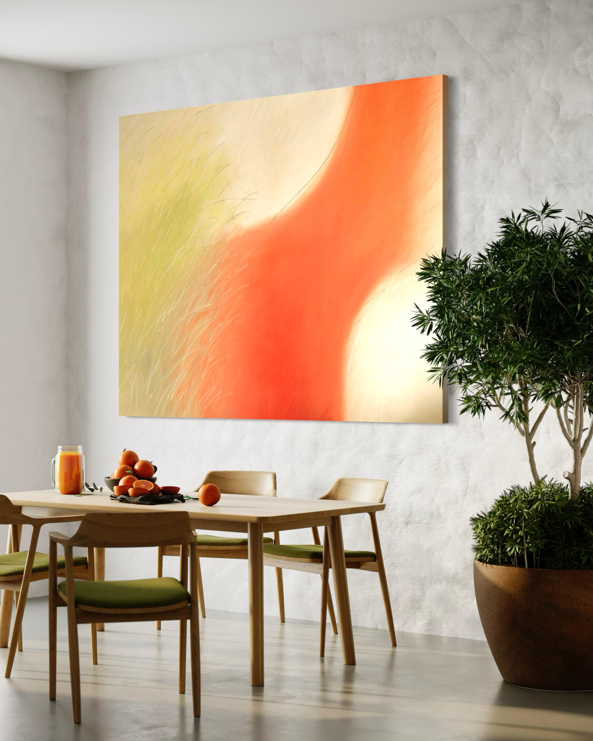 Felicità - Quadro astratto di grandi dimensioni - Abstract Painting Arancia di Tina Bluefield