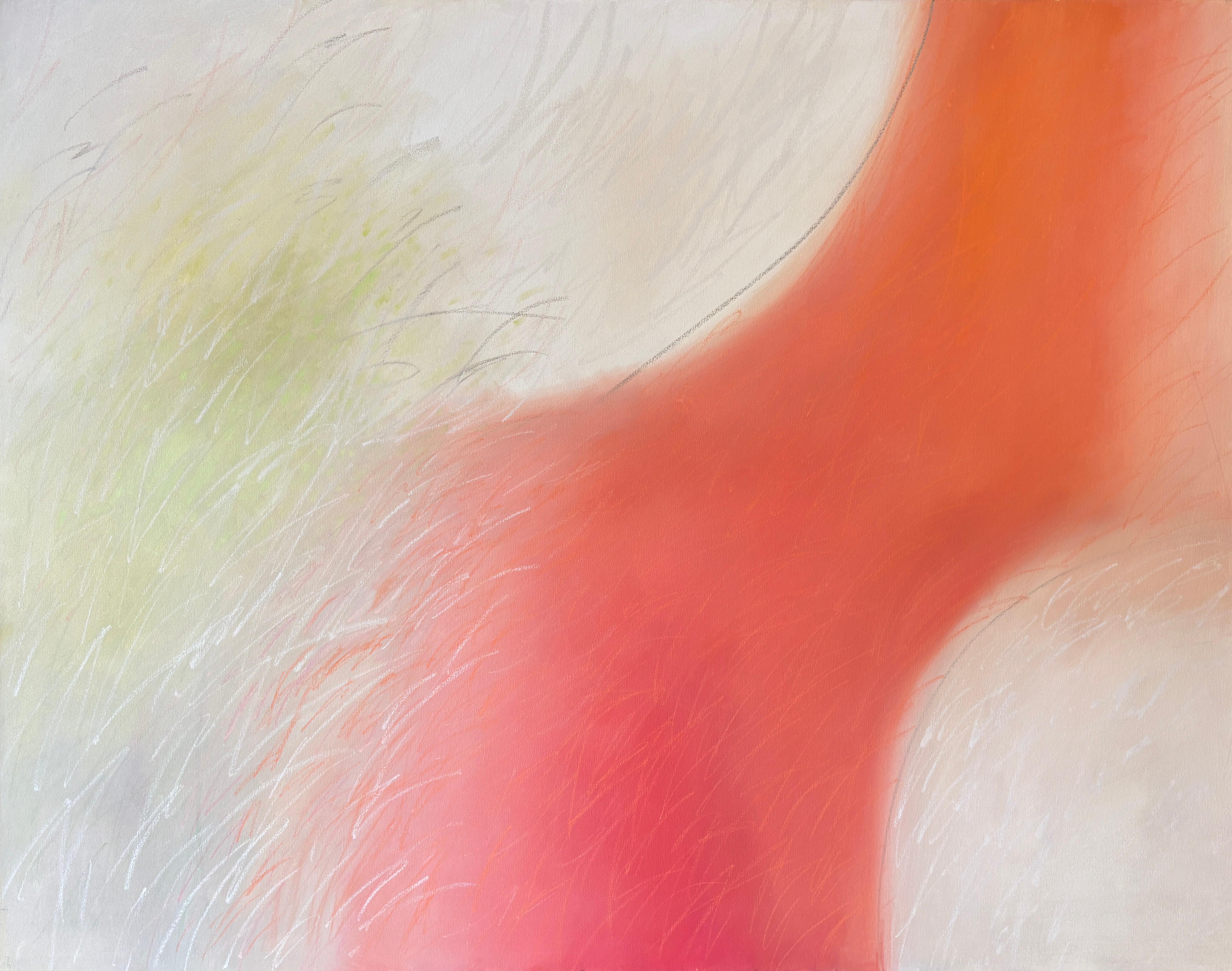 Tina Bluefield Abstract Painting - "Happiness" - Very Large Minimalist Abstract Artwork in Warm and Earthy Palette