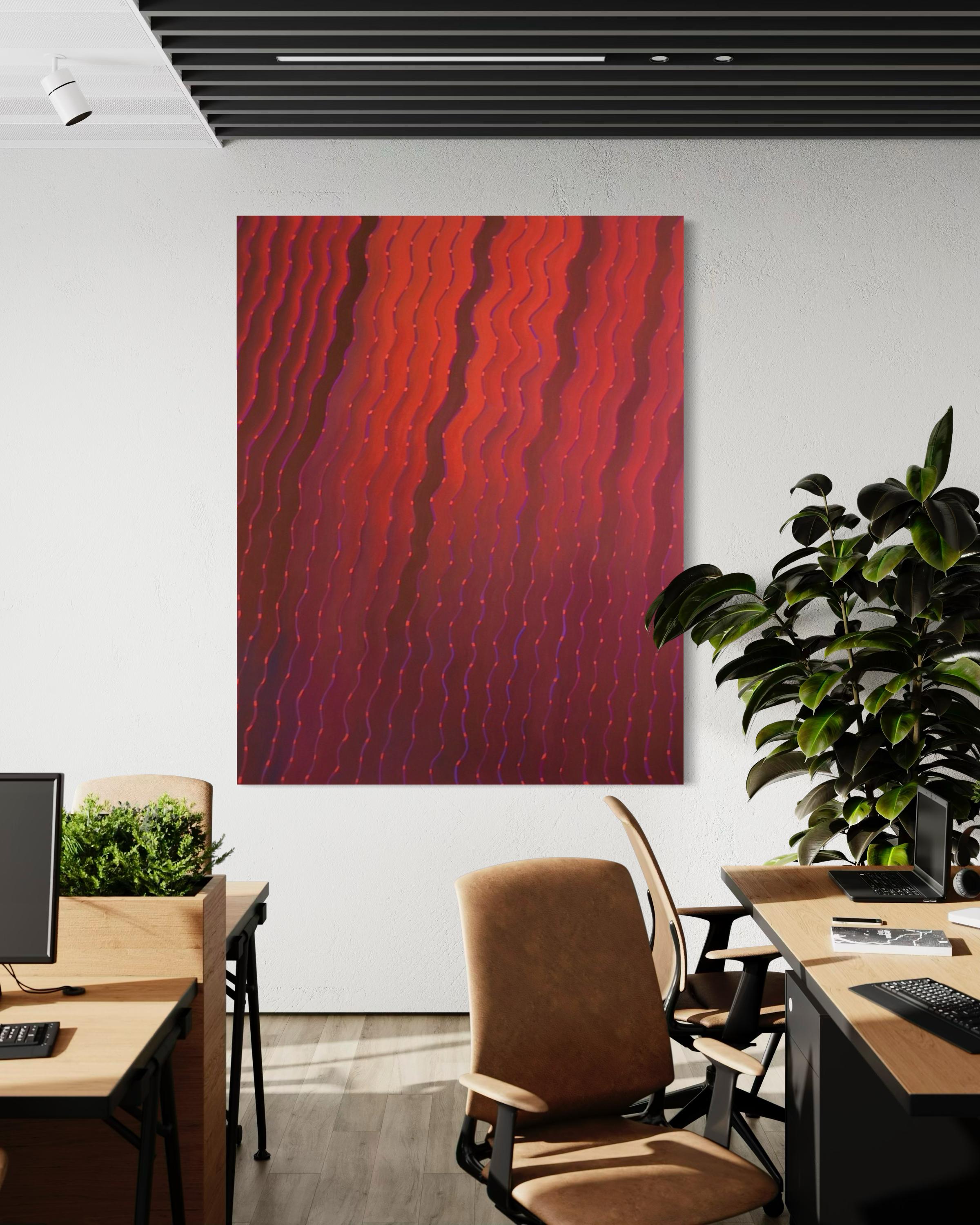 Onde del cuore - Quadro astratto di grandi dimensioni in vendita 1