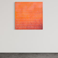"Bagliore di Mellah" Astratto minimalista contemporaneo, Olio su tela, Arancione sfumato