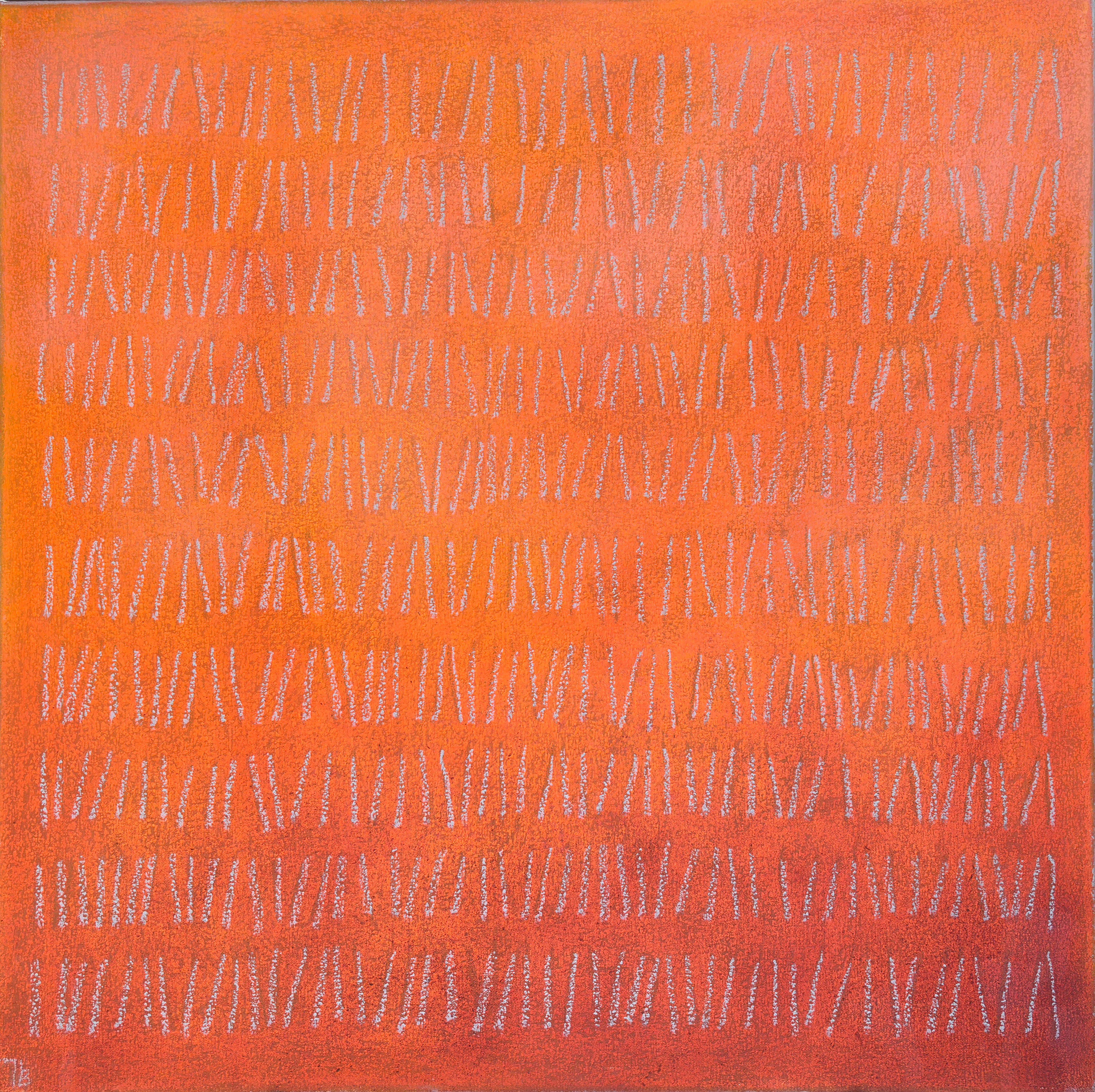 Tina Bluefield Abstract Painting - "Mellah Glow" Contemporary Minimalist Abstract, Oil on Canvas, Gradient Orange