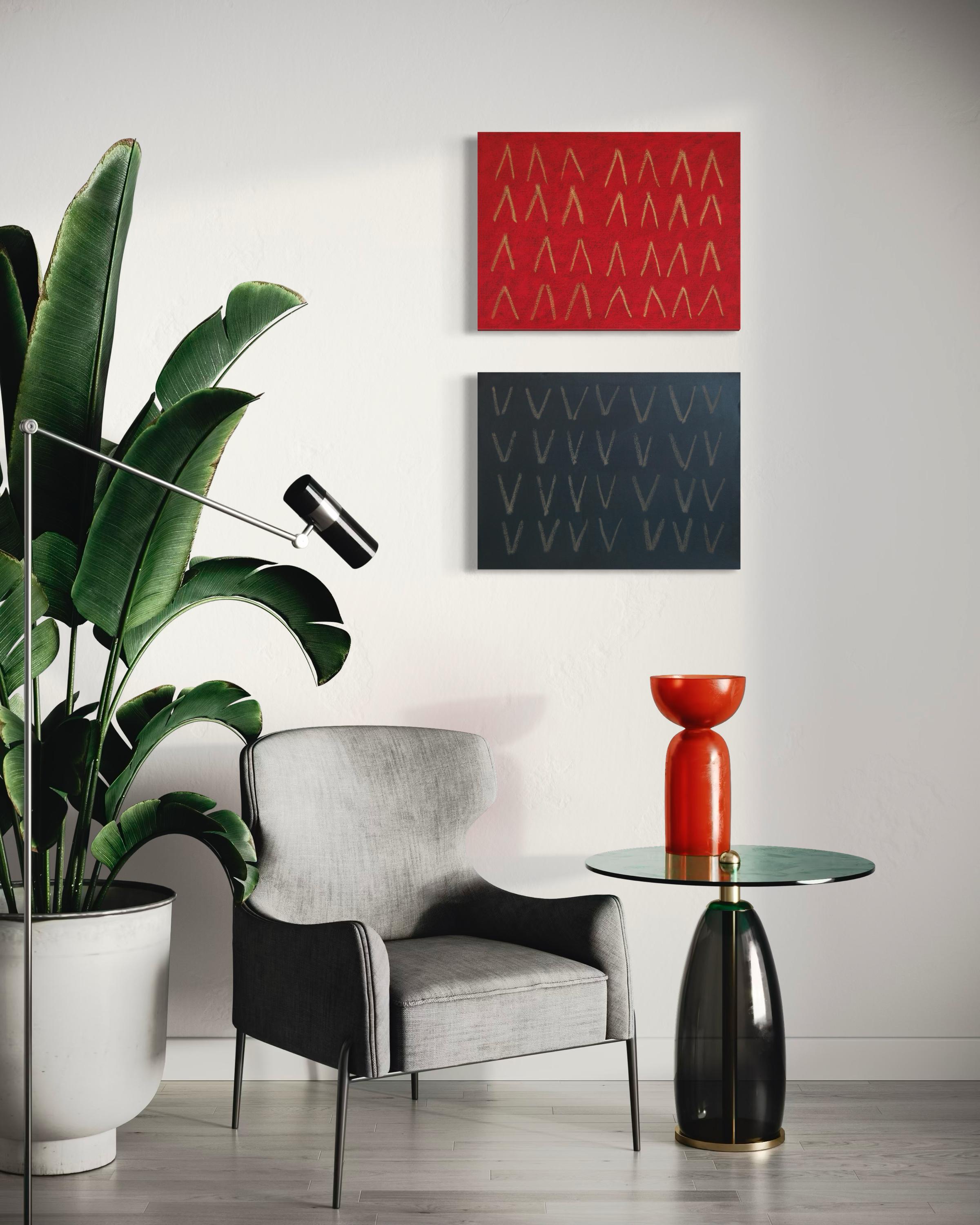 Díptico Montañas y Valles - Pintura Abstracta en venta 2