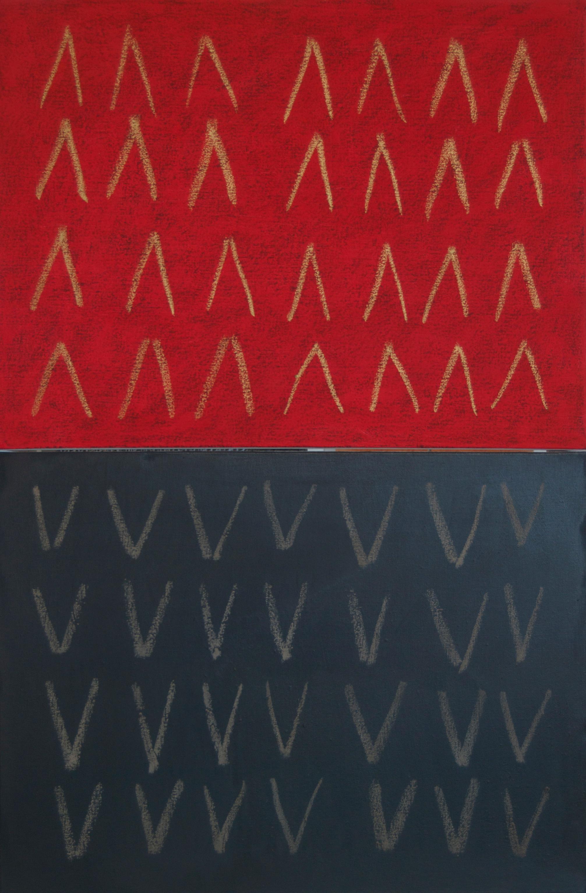 Díptico Montañas y Valles - Pintura Abstracta - Mixed Media Art de Tina Bluefield