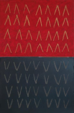 Mountains & Valleys Diptych - Abstract Painting