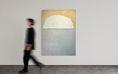 "Rising Thought", Contemporary Minimalist Abstract Oil Painting, Earth Tones