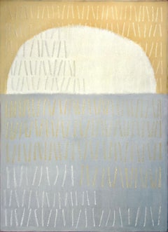 "Rising Thought", Contemporary Minimalist Abstract Oil Painting, Earth Tones