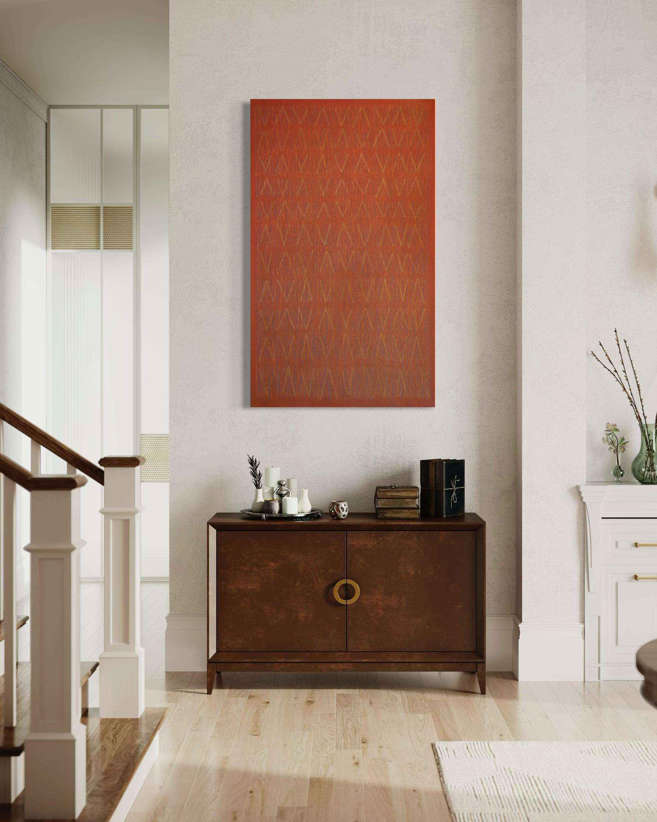 Tinder 1 - Quadro astratto di grandi dimensioni - Mixed Media Art Contemporaneo di Tina Bluefield